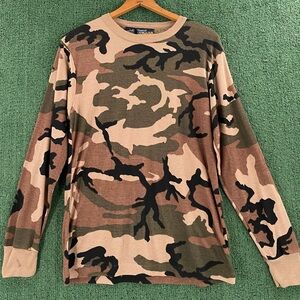 VTG 80’s Kenyon Strata Camouflage Thermax Thermal Long Sleeve Shirt Men’s Medium